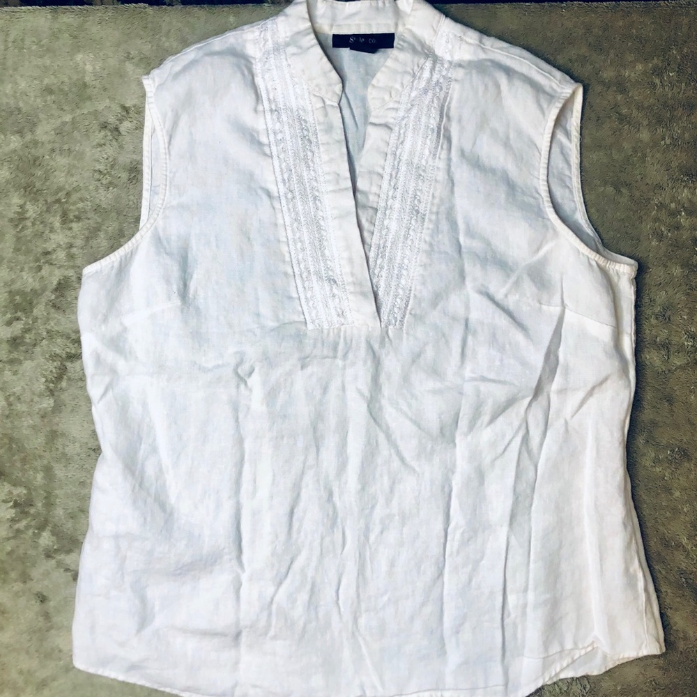 Style&Co, White Linen Blouse. Sz 16